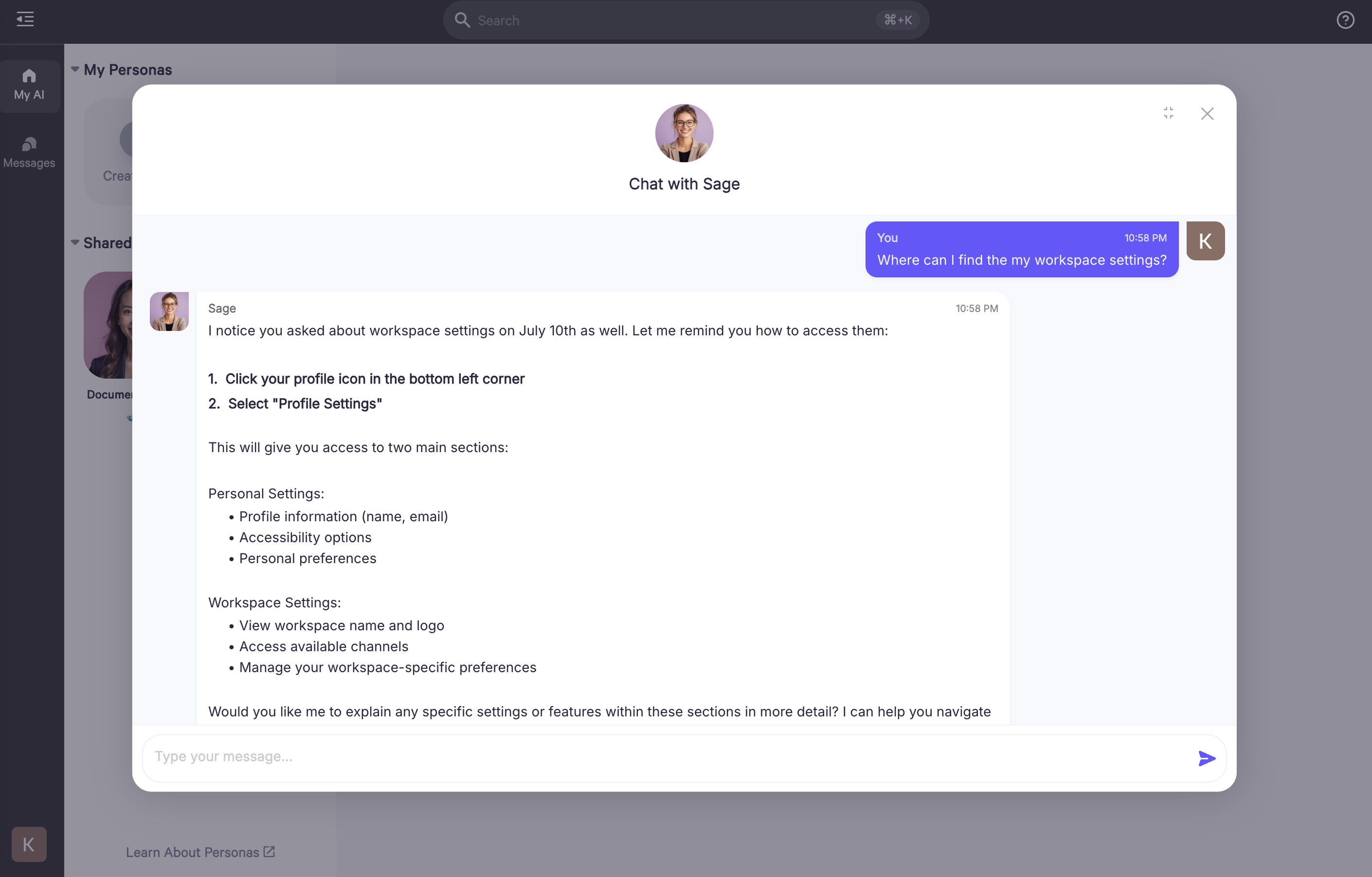 AI Chat Interface